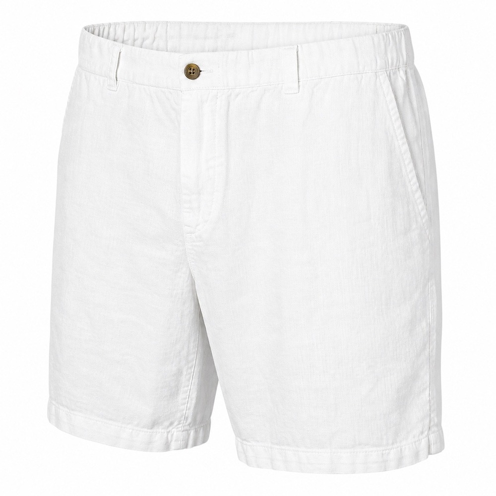 Tommy Bahama Mens Linen Shorts White 2XB Big and Tall Solid Casual Summer